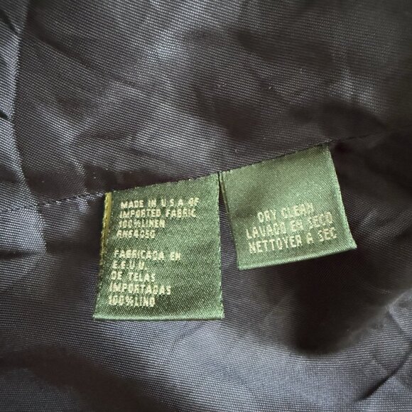 VTG Lauren Ralph Lauren Blazer Linen Plaid Academia Houndstooth Double Breasted - Picture 11 of 16